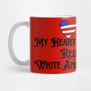 my heart beats red , white and blue Mug